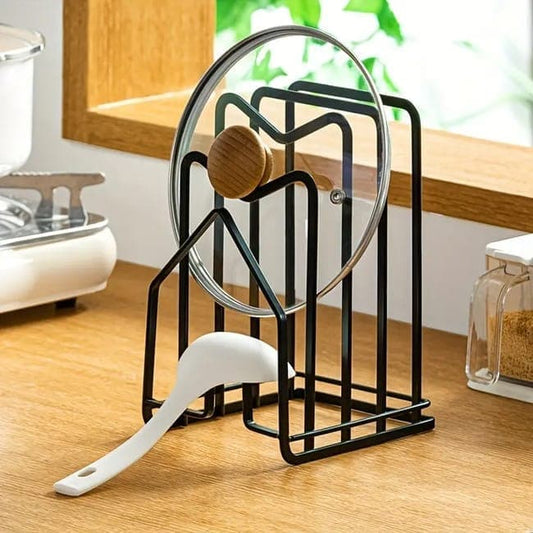 Metal Cutting Board Holder Dish Rack, 12.5x14.5x21.5 cm, Black