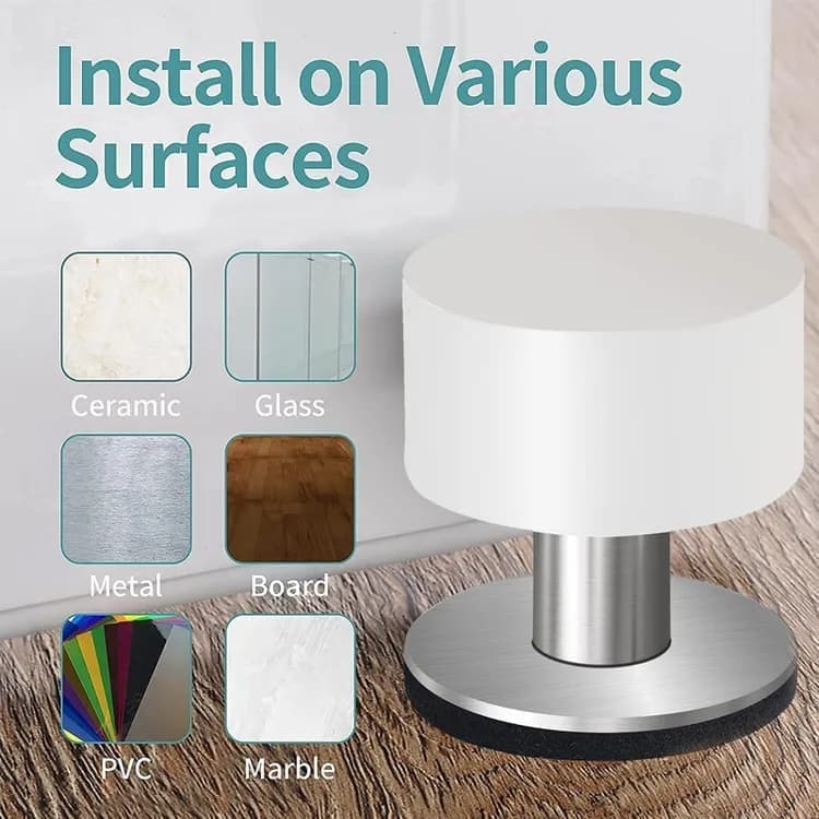 2-Pack Stainless Steel Self-Adhesive Door Stop, fits all doors