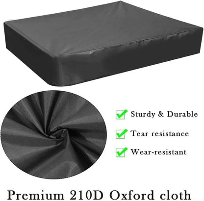Waterproof Sandbox Cover 120x120cm, Black, Oxford Fabric UV Protection Dustproof with Drawstring, Portable for Garden Pool Furniture