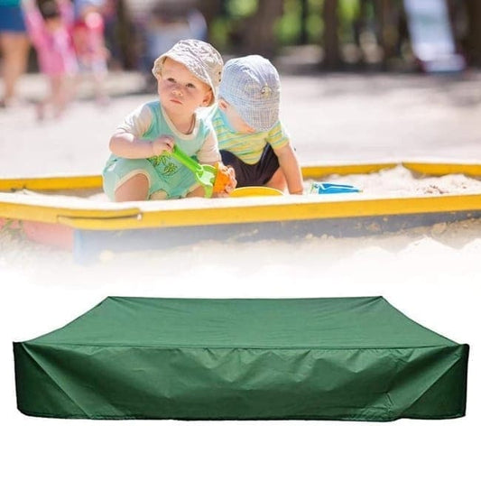 Waterproof Sandbox Cover 150x150cm, Green, with Drawstring, Oxford Fabric, UV Protection, Dustproof, Portable for Garden Pool Furniture