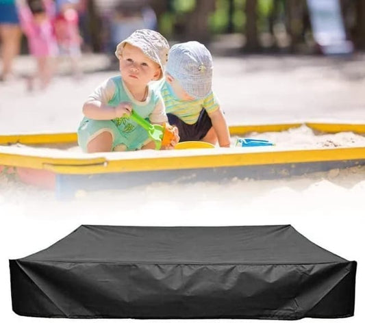 Waterproof Sandbox Cover 150x150cm, Black Oxford Fabric UV Protection Dustproof with Drawstring, Portable for Garden Pool Furniture