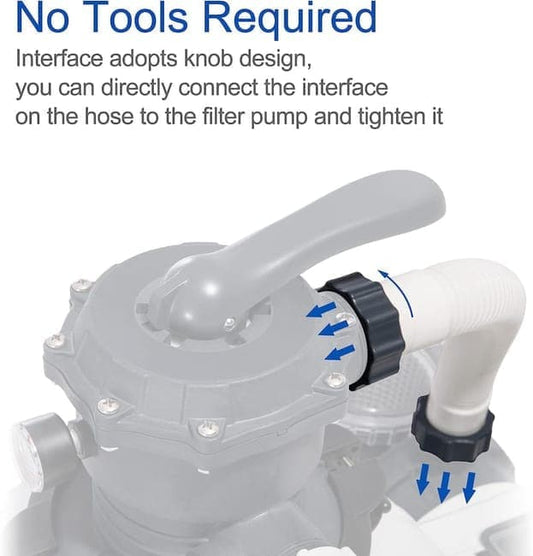 2-Pack Pool Sand Filter Pump Hoses, 15.8 Inch, Replacement for Above-Ground Pool Brine Filter Pumps