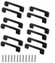 12 pcs Black Stainless Steel Cabinet Handles, 128/192 mm, Compatible with Furniture