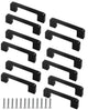 12 pcs Black Stainless Steel Cabinet Handles, 128/192 mm, Compatible with Furniture