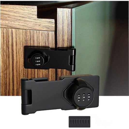 3-Digit Keyless Cabinet Lock with Knob, Durable Stainless Steel, Compatible with Wooden Boxes and Cabinets, Black