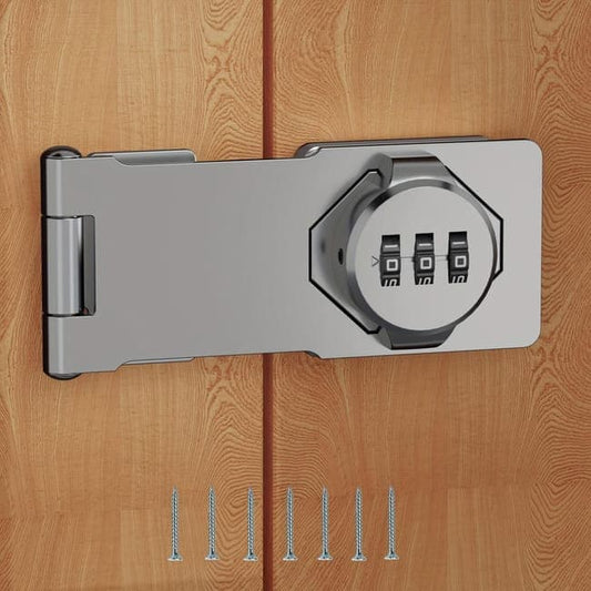 3-Digit Keyless Cabinet Lock with Knob, Durable Stainless Steel, Compatible with Wooden Boxes and Cabinets, Silver