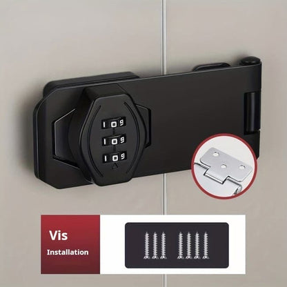 3-Digit Keyless Cabinet Lock with Knob, Durable Stainless Steel, Compatible with Wooden Boxes and Cabinets, Silver