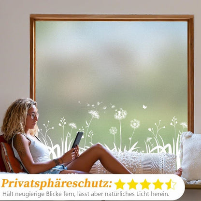 Frosted Window Film Removable Static Cling Floral Design for Kitchen Privacy, 44.5 x 200 cm