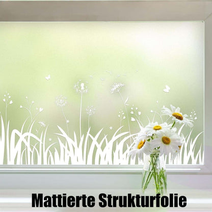 Frosted Window Film Removable Static Cling Floral Design for Kitchen Privacy, 44.5 x 200 cm