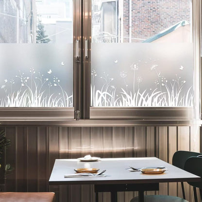 Privacy Window Film Dandelion Pattern UV Protection for Bathroom, 45cm x 500cm