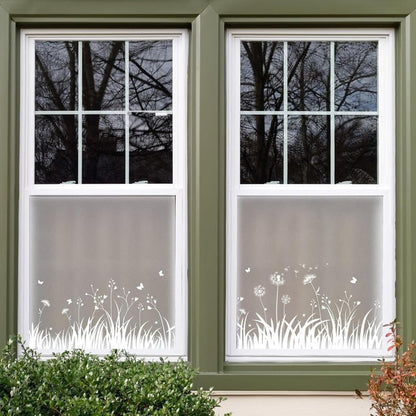 Privacy Window Film Dandelion Pattern UV Protection for Bathroom, 45cm x 500cm