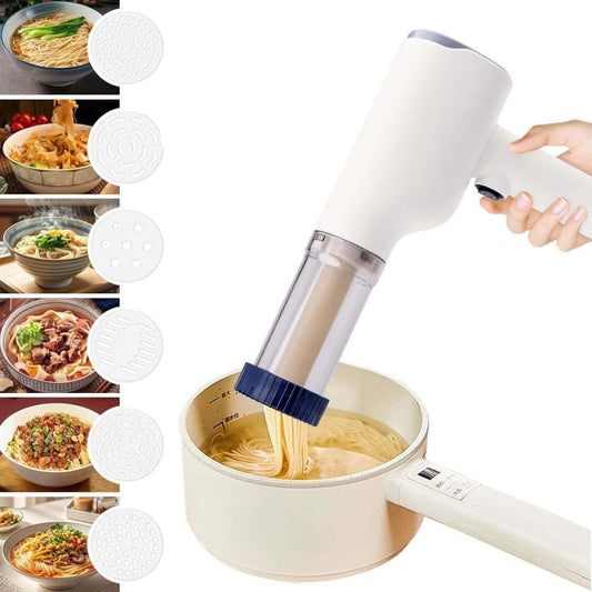 6-in-1 Automatic Electric Pasta Maker Machine, Handheld with Ergonomic Design, Easy to Clean