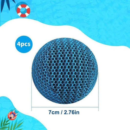 4-Pack 7 cm Reusable Filter Balls for Hot Tub and Pool Cleaning, Effective Suction