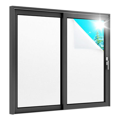 Self-Adhesive Frosted Window Film for Bathrooms and Offices, 60cmx3m, White - UV Protection Privacy Film