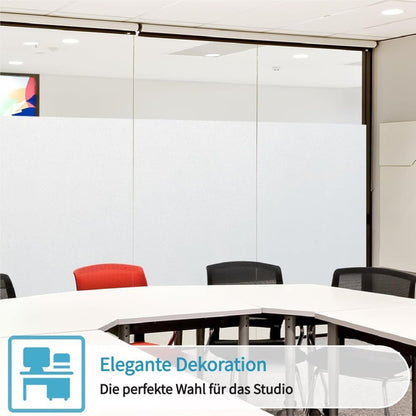 Self-Adhesive Frosted Window Film for Bathrooms and Offices, 60cmx3m, White - UV Protection Privacy Film