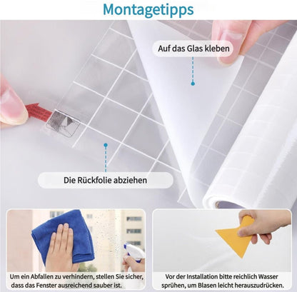 Self-Adhesive Frosted Window Film for Bathrooms and Offices, 60cmx3m, White - UV Protection Privacy Film