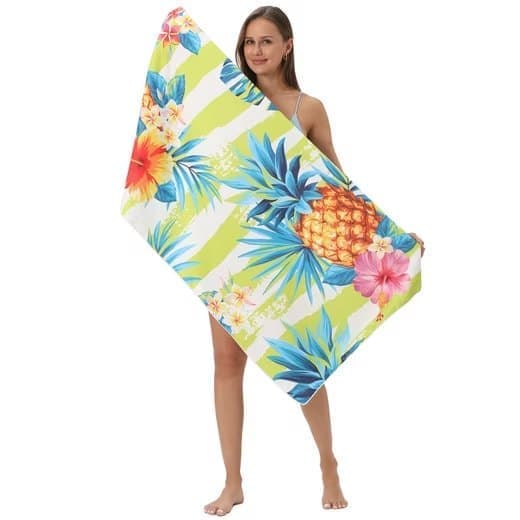 1 XXL Microfiber Beach Towel, 70x140 cm, Quick-Drying Lightweight Bath Towel for Beach