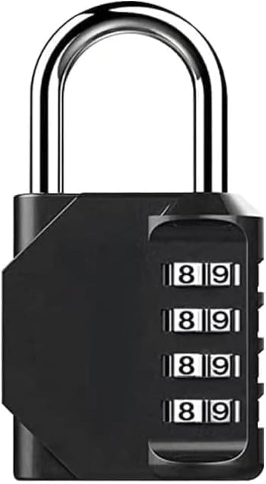 4-Digit Combination Lock with Long Shackle for Cabinets Fences Toolboxes Suitcases, 1.5\