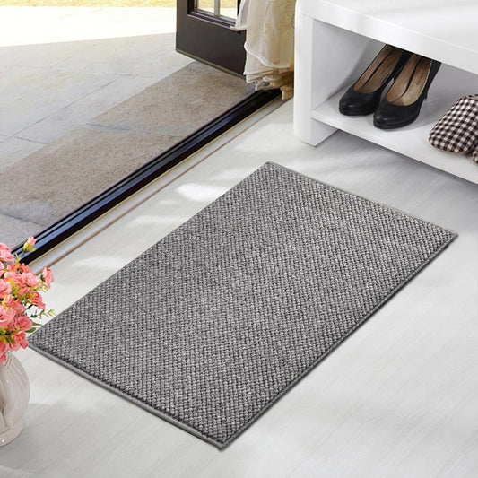 60x90cm Jute Doormat for Indoor Outdoor Use Non Slip Dust Resistant Quick Absorbing, Gray