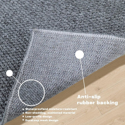 Non-Slip Jute-Like Doormat for Indoor Outdoor Use, Dust-Resistant Quick-Absorbing Welcome Mat, 60x90cm, Gray