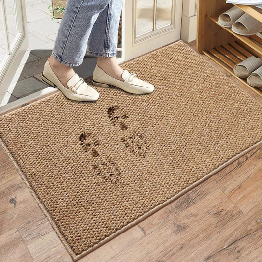 60x90cm Jute Doormat for Indoor and Outdoor Use Non-Slip Dust-Resistant Quick-Absorbing Welcome Mat, 40x60cm, Brown