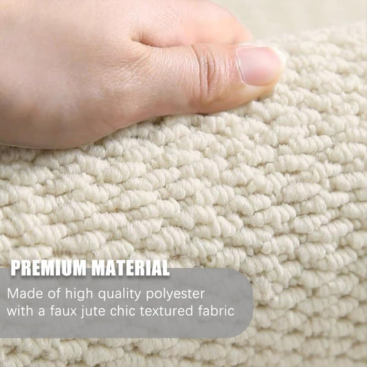 Non-slip jute-like doormat for indoor outdoor home use, dust-resistant quick-absorbing welcome mat, 60x40cm, beige
