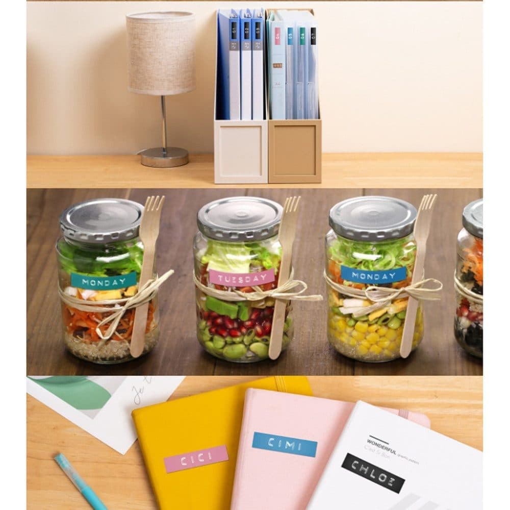 Portable Label Printer with 6 Rolls of Label Tape, Easy to Operate, Multifunction 3D Printer for Home Use, Pink