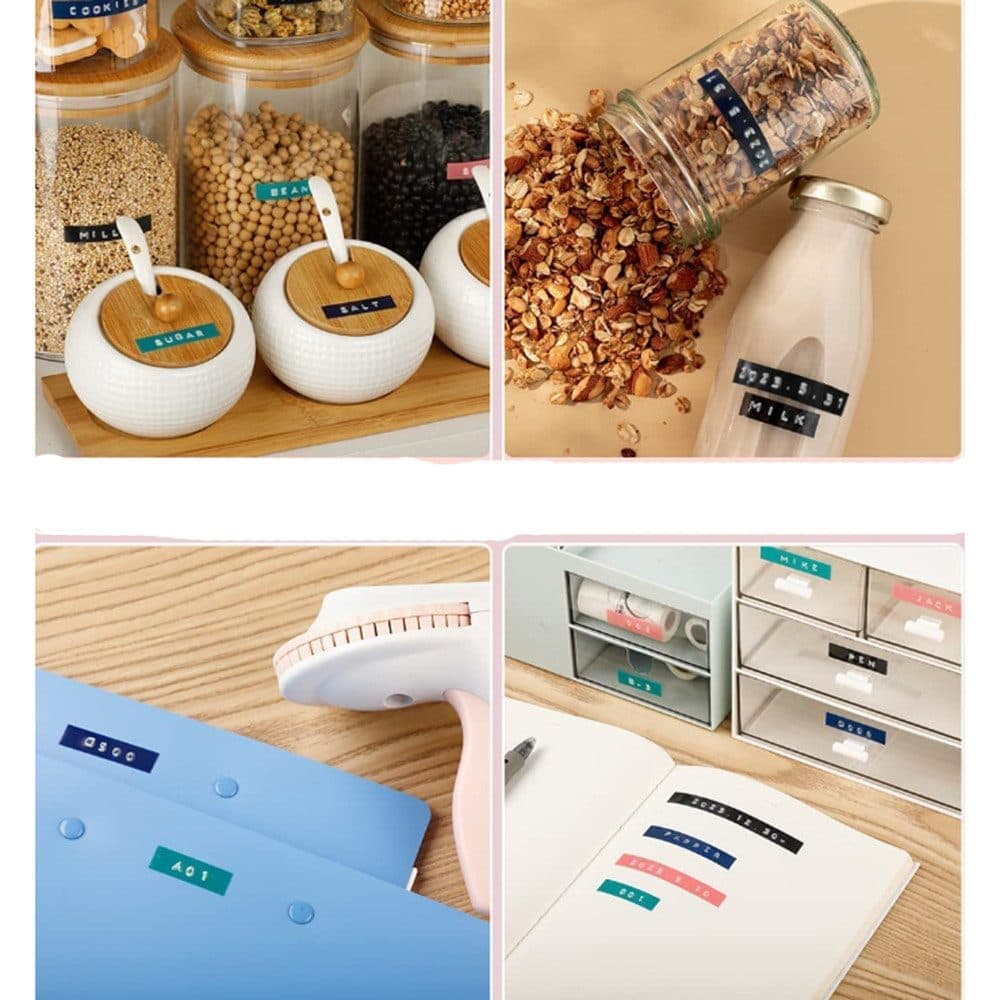 Portable Label Printer with 6 Rolls of Label Tape, Easy to Operate, Multifunction 3D Printer for Home Use, Pink