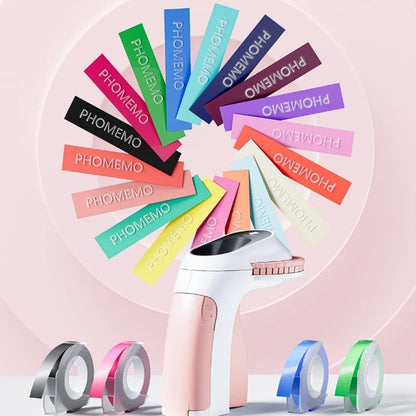 Portable Label Printer with 6 Rolls of Label Tape, Easy to Operate, Multifunction 3D Printer for Home Use, Pink
