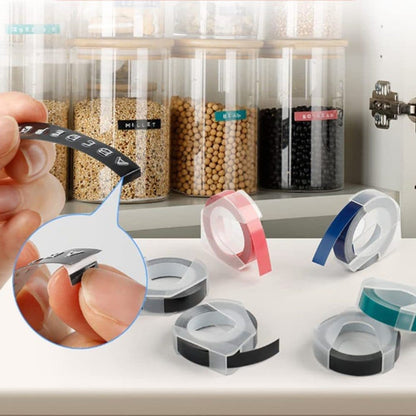 Portable Label Printer with 6 Rolls of Label Tape, Easy to Operate, Multifunction 3D Printer for Home Use, Pink