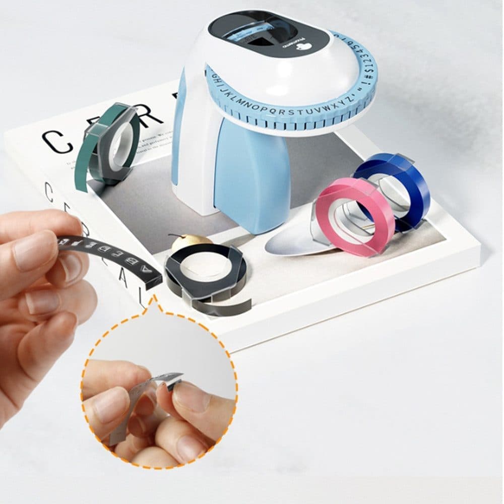 Portable Label Printer with 6 Rolls of Label Tape, Easy to Operate, Multifunction 3D Printer for Home Use, Pink