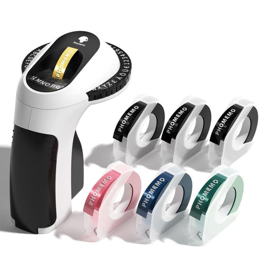 6 Rolls 3D Portable Label Printer for Home, Black, with Label Tape, Easy to Use