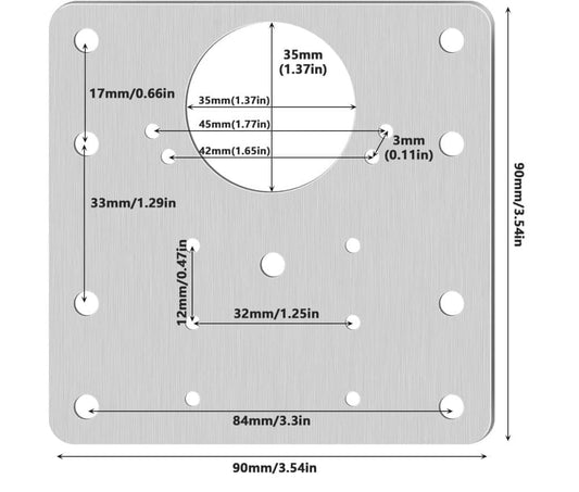 12 pcs Stainless Steel Hinge Repair Plate for Furniture Cabinet Hinges, 9x9 cm, Silver