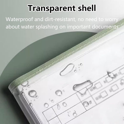 13 Compartments A4 Document Folder, Transparent Waterproof with Snaps, for School and Home, compatible with A4, Green