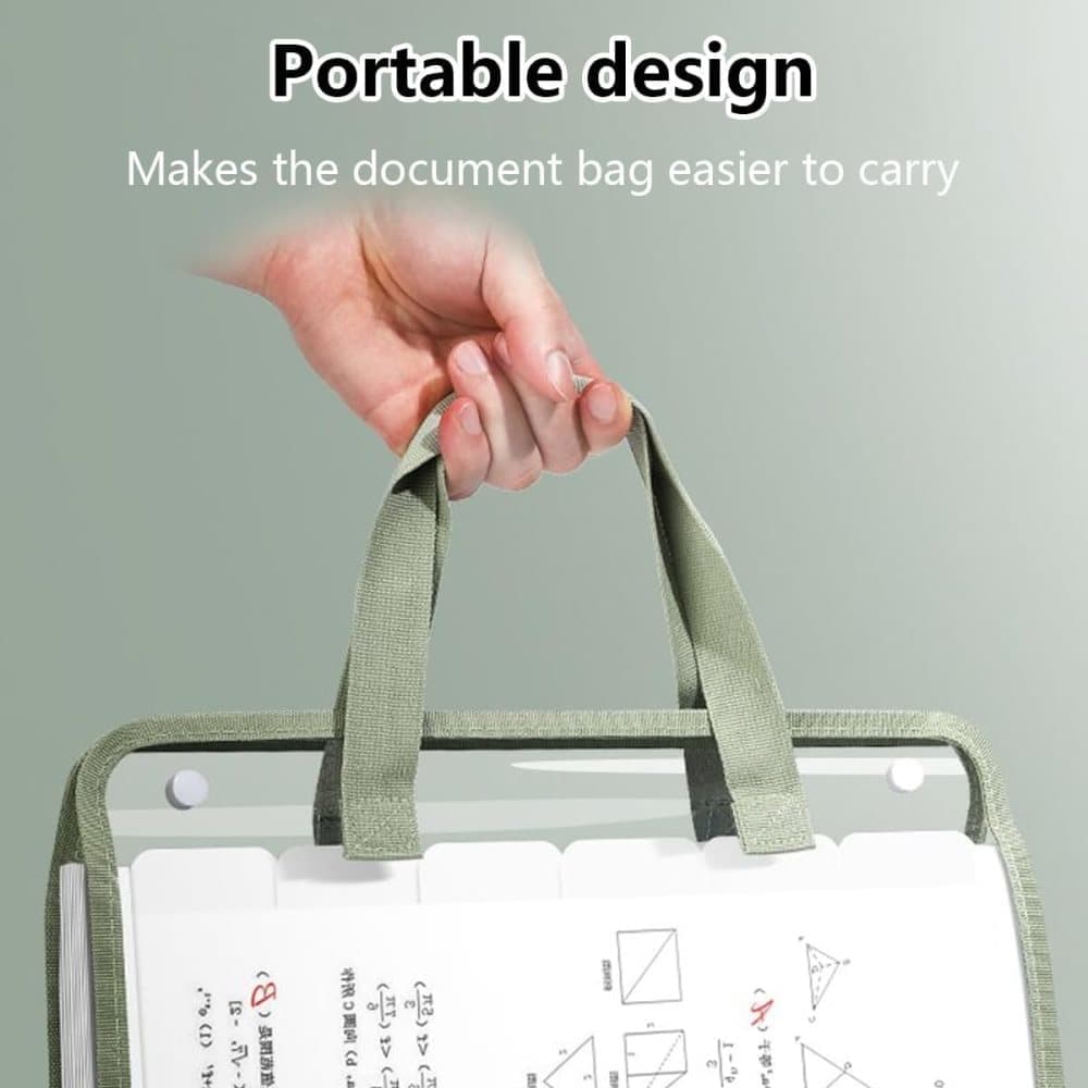 13 Compartments A4 Document Folder, Blue, Waterproof with Snaps, for School and Home, Compatible with Office Supplies, A4 Size