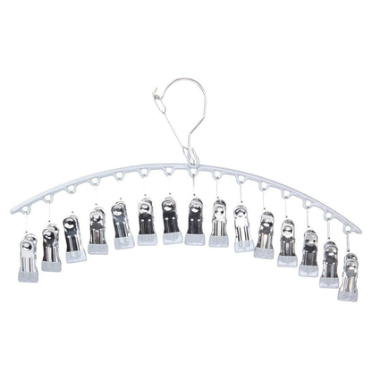 2-Pack Metal Windproof Trouser Skirt Hanger with 15 Clips