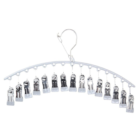 2-Pack Metal Windproof Trouser Skirt Hanger with 15 Clips