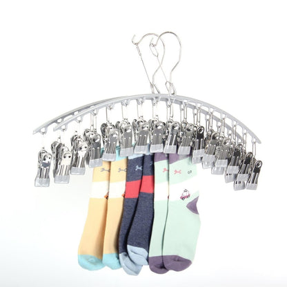 2-Pack Metal Windproof Trouser Skirt Hanger with 15 Clips