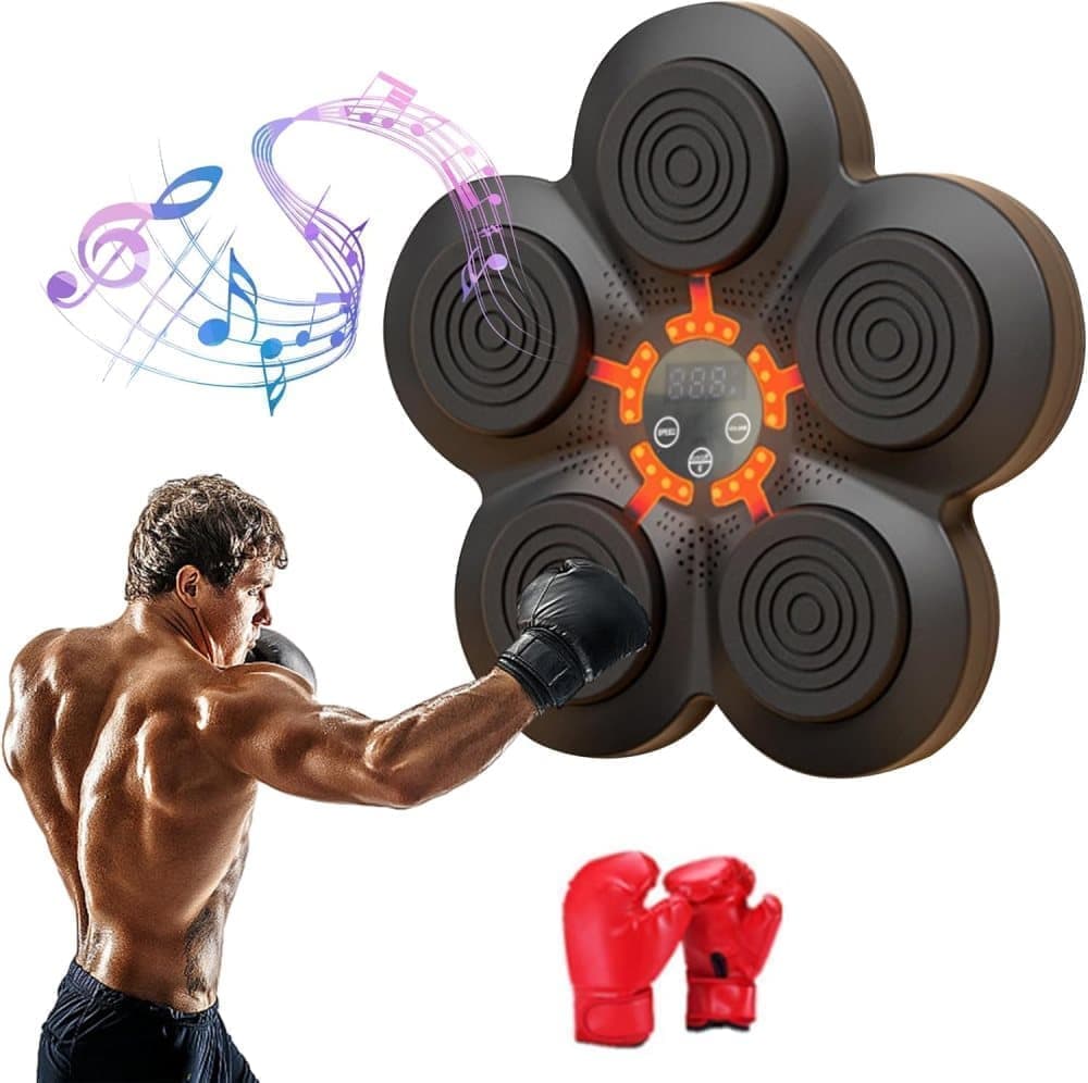 Smart Electric Boxing Trainer with Speaker, Black, Compatible with Smart Music Boxing Machine（Adults）