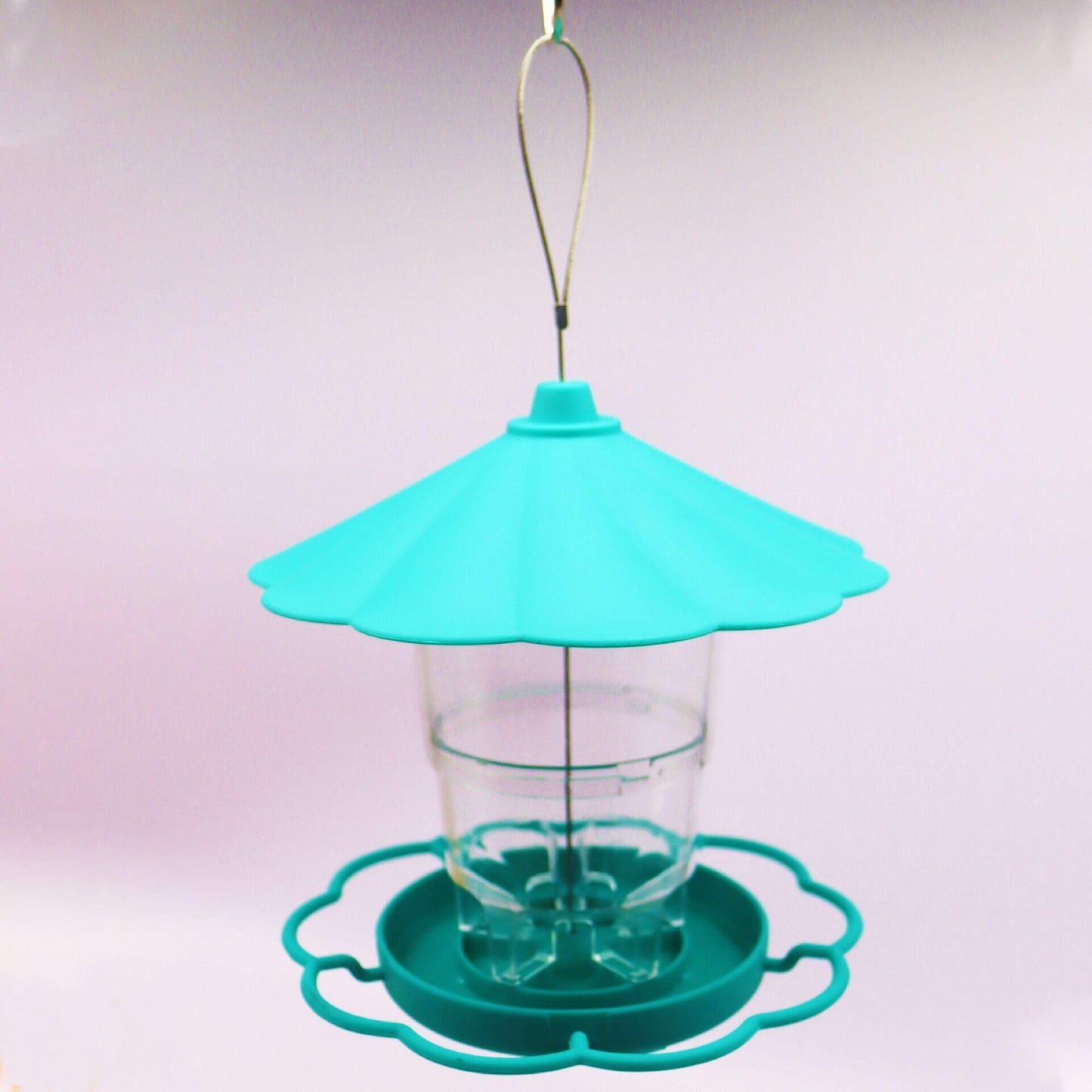 Automatic Hanging Large Capacity Multi-functional Bird Feeder (PP/PS) 820ML Capacity Size: 200*200*125mm Color: Grey