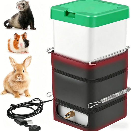 Heated Water Dispenser (Plastic/Felt) 1L Capacity Size: 1L Color: 195g For Parrots Outdoor Use (1pc)