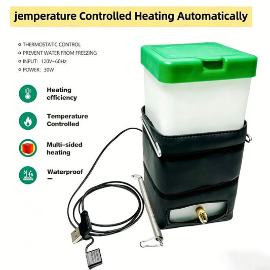 Heated Water Dispenser (Plastic/Felt) 1L Capacity Size: 1L Color: 195g For Parrots Outdoor Use (1pc)