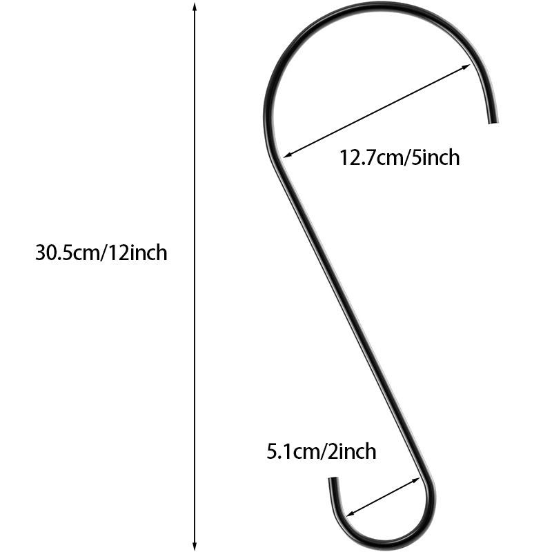 Hanging Multi-functional S Hook (Metal) Size: 305mm Color: Black for Birds (1pc)