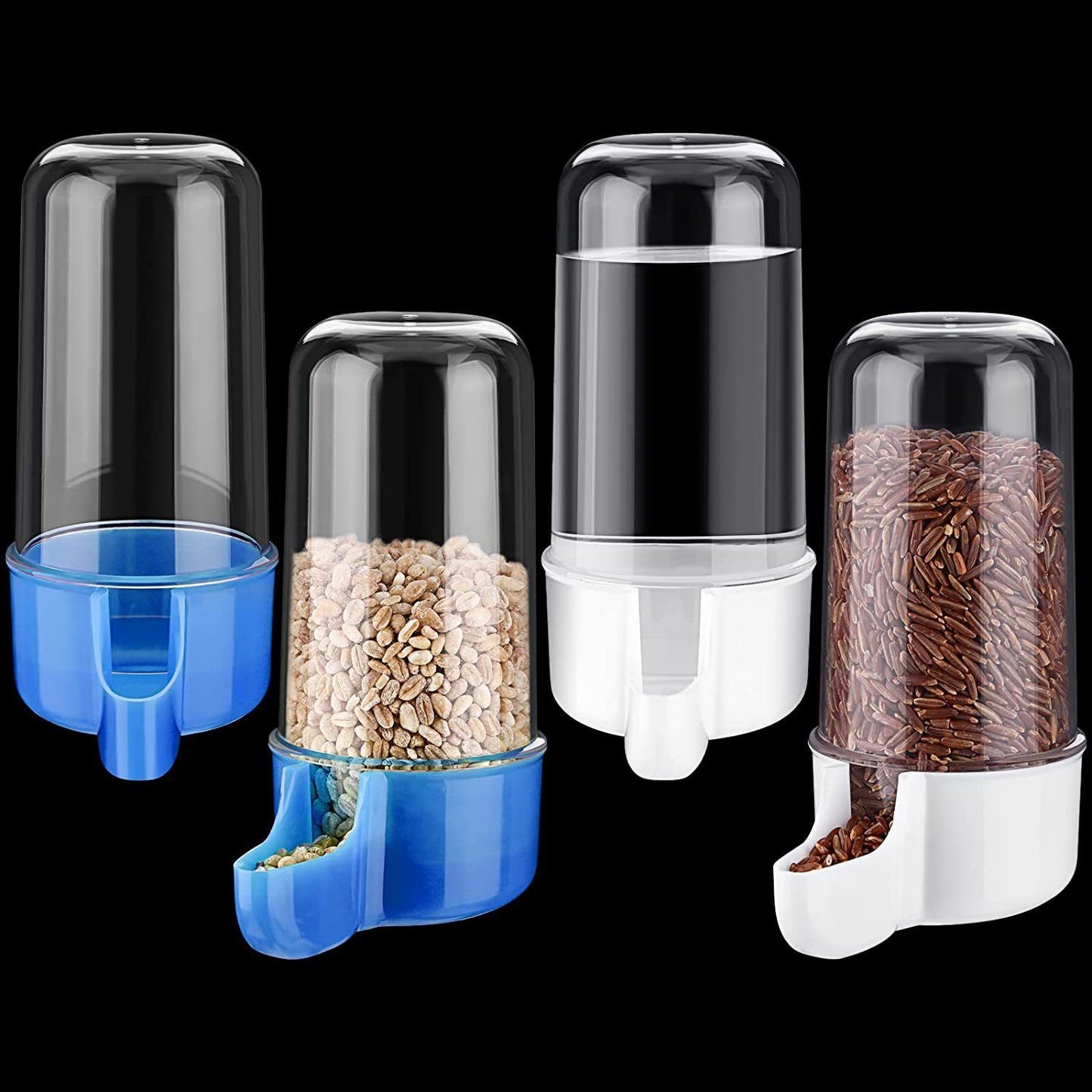 Automatic Water Dispenser (Plastic) 220ML Capacity Size: 130*85mm Color: Green/Transparent for Parrots (1pc)