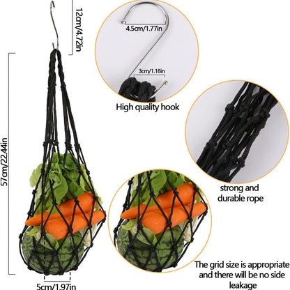 Hanging Feeding Net Bag (Nylon) Size: 570mm Color: Yellow for Parrots (2pc)