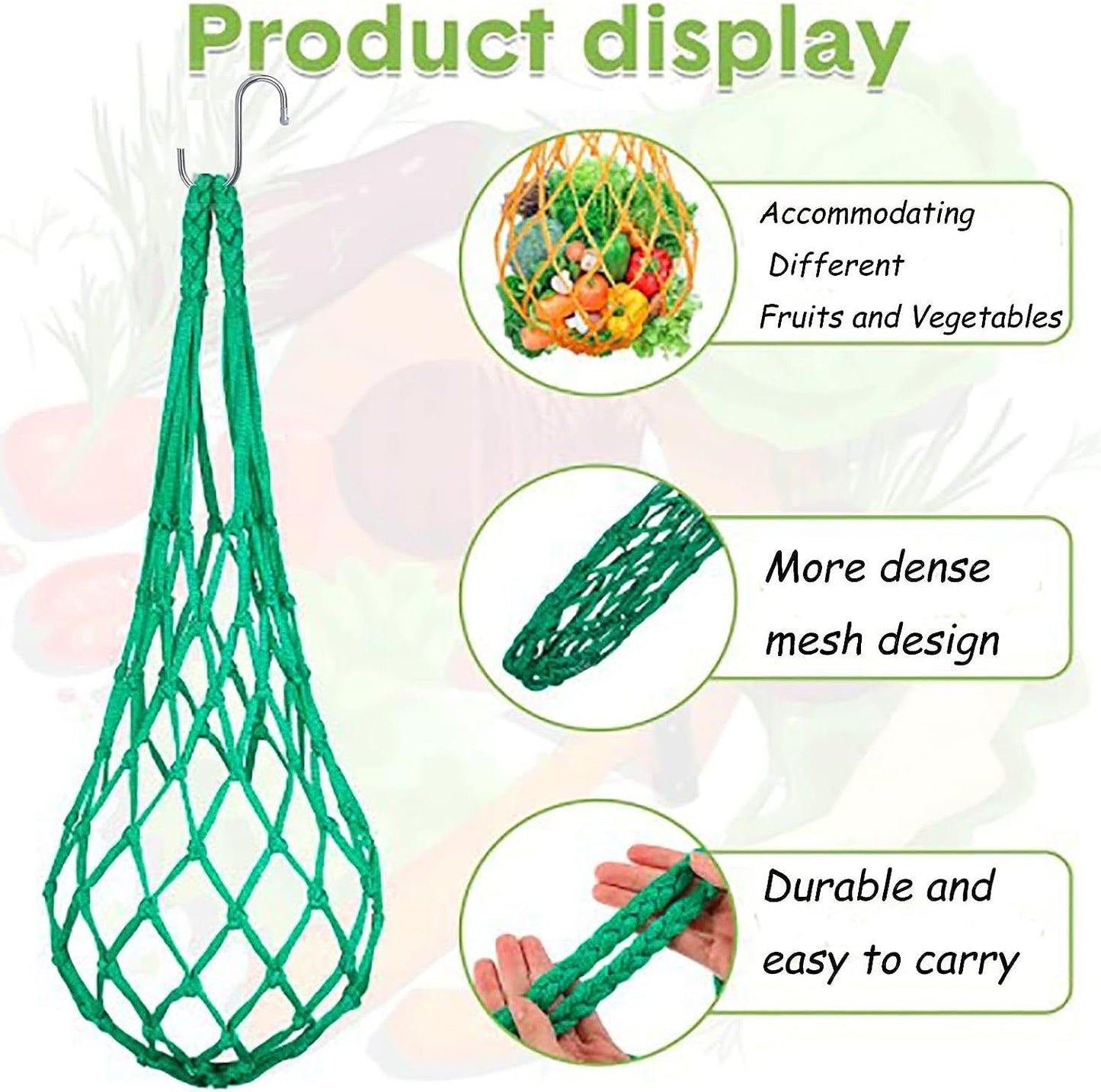 Hanging Feeding Net Bag (Nylon) Size: 570mm Color: Blue for Parrots (2pc)