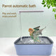 Automatic Bathing Tub (Plastic) Size: 315mm*215mm*340mm Color: Blue for Parrots (1pc)
