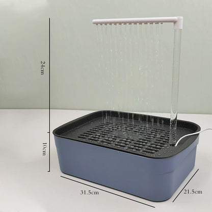 Automatic Bathing Tub (Plastic) Size: 315mm*215mm*340mm Color: Blue for Parrots (1pc)