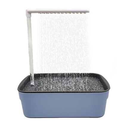 Automatic Bathing Tub (Plastic) Size: 315mm*215mm*340mm Color: Blue for Parrots (1pc)