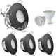 4 Pack Recessed Spotlights, LED 5W 3000K Warm White, IP65 Waterproof, Satin Nickel Black, Cutout 68 mm
